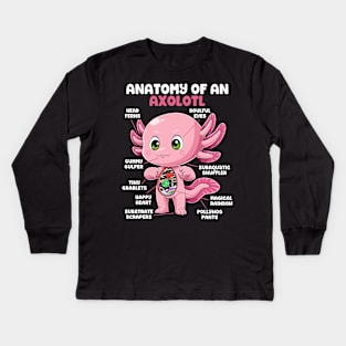 Anatomy of an Axolotl Kids Long Sleeve T-Shirt